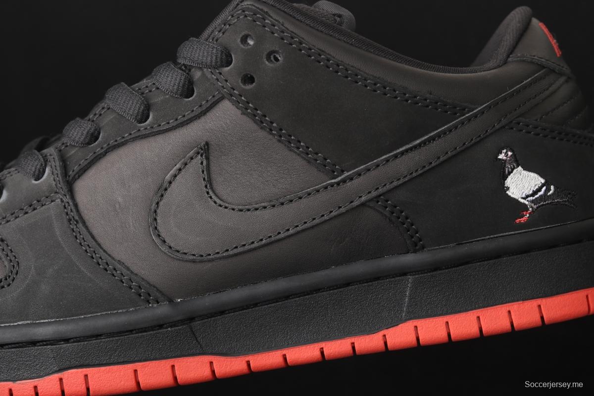 Black Pigeon x NIKE SB DUNK low Trd QS black pigeon retro low-side leisure sports skateboard shoes 883232-008