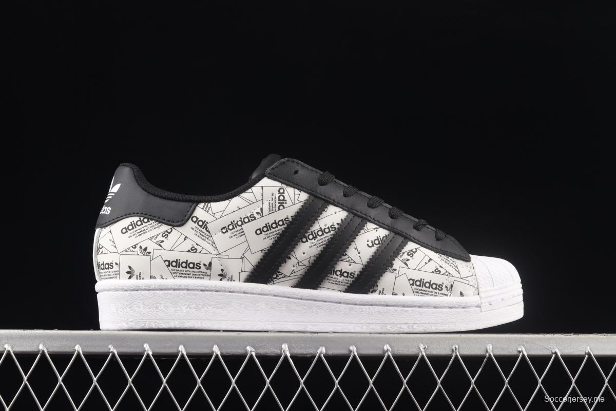 Adidas Originals Superstar FV2819 shell head printed with logo 3M reflective classic sports shoes