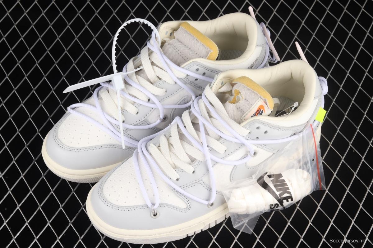 OFF-White x NIKE DUNK Low OW gray SB buckle rebound fashion casual board shoes DM1602-123