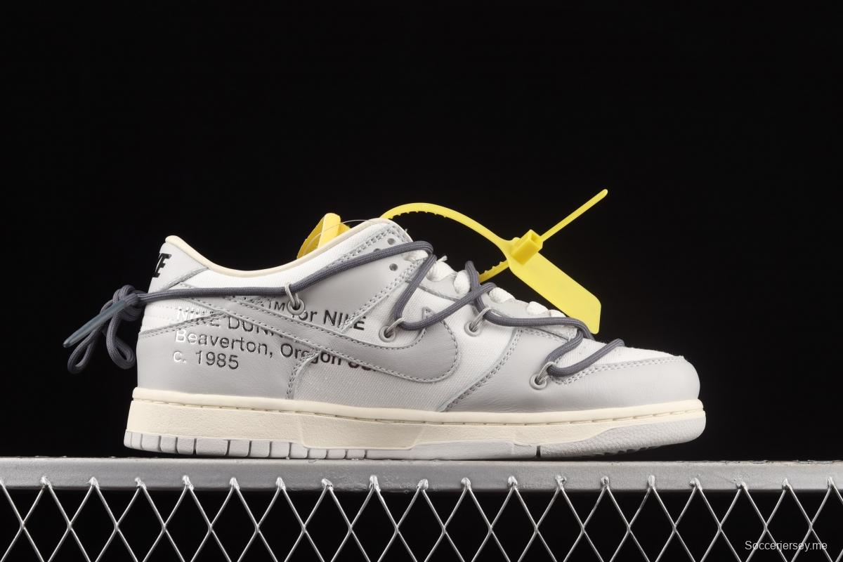 OFF-White x NIKE DUNK Low OW gray SB buckle rebound fashion casual board shoes DM1602-105