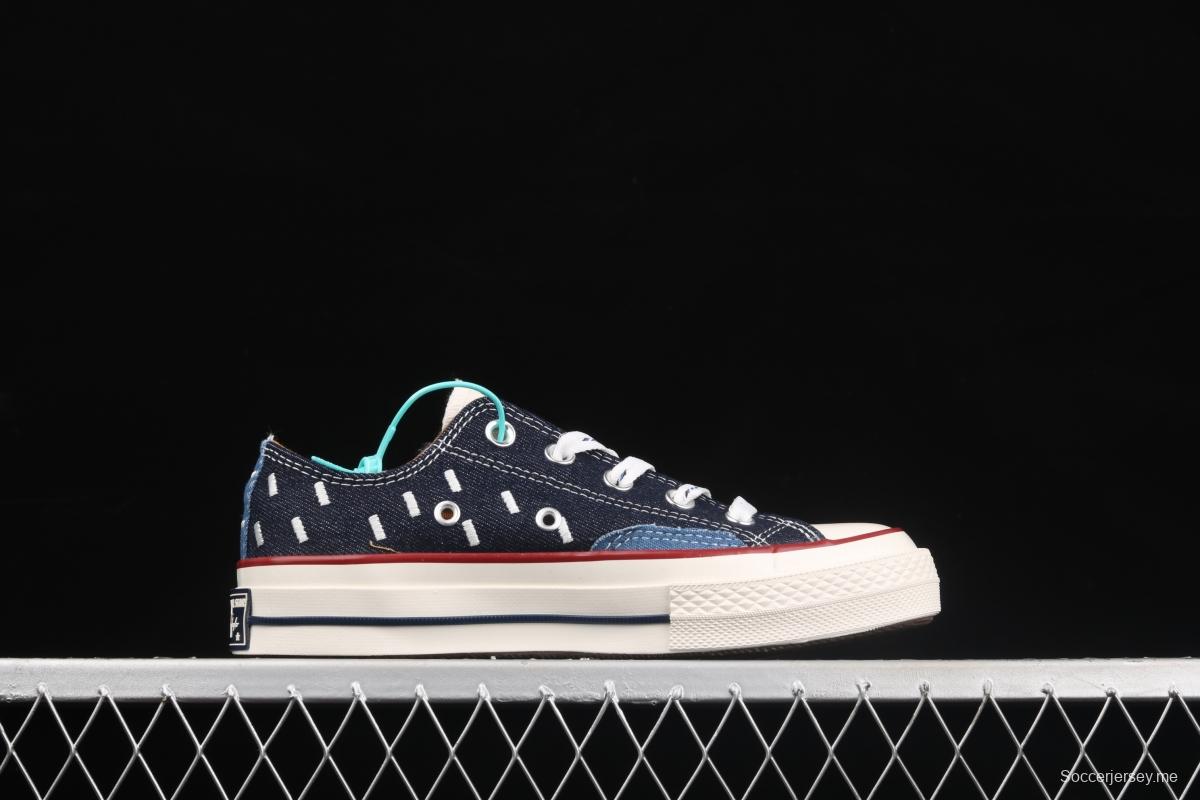 Converse Chuck 70s denim electric embroidered low-top casual board shoes 171065C