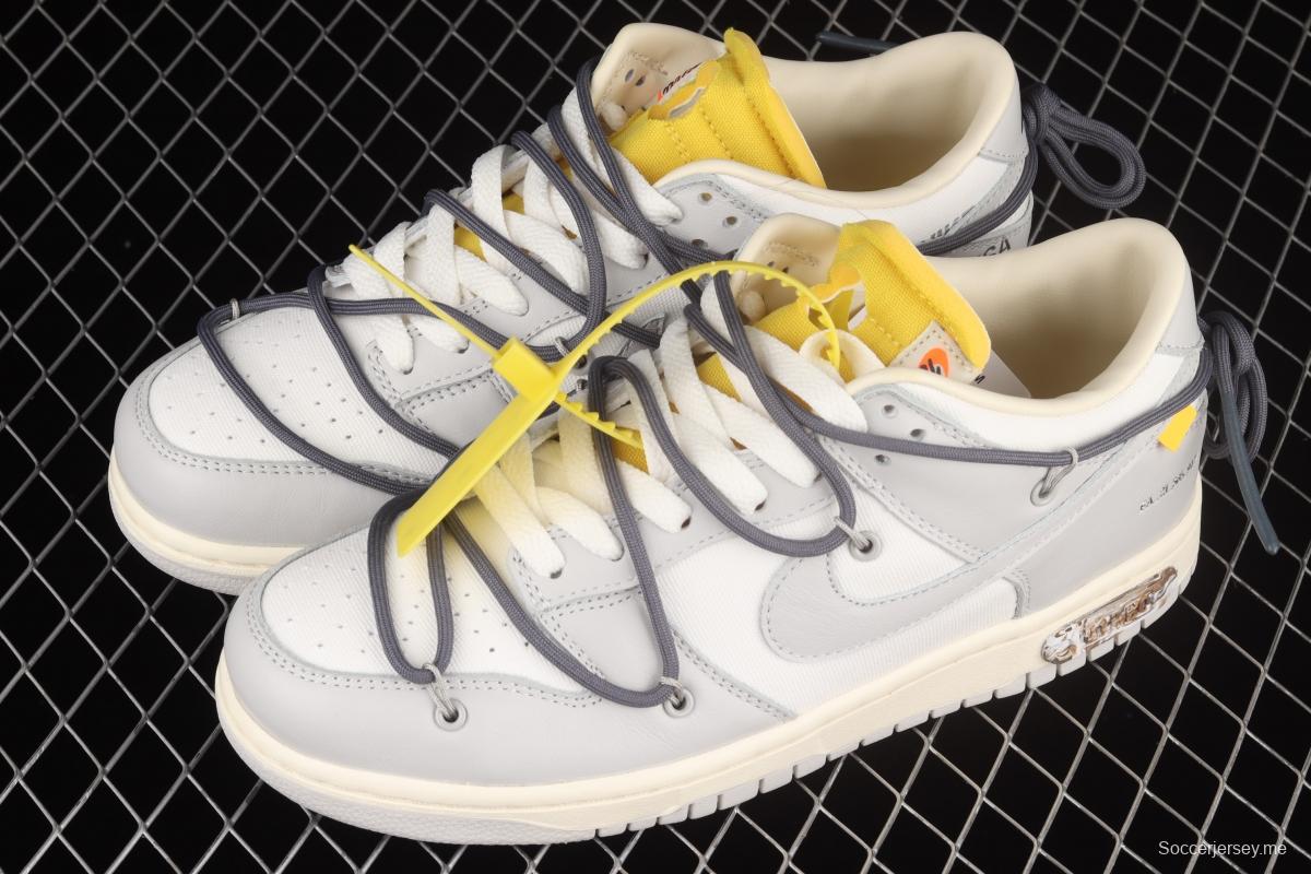 OFF-White x NIKE DUNK Low OW gray SB buckle rebound fashion casual board shoes DM1602-105