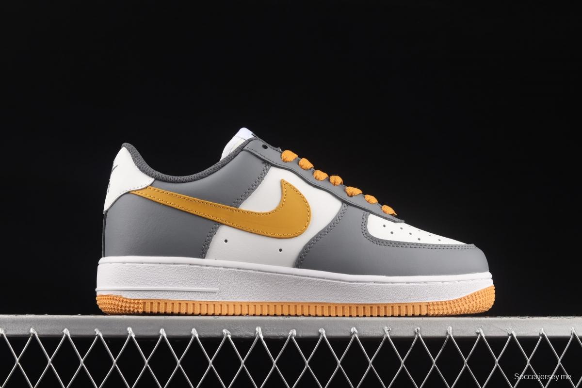 NIKE Air Force 11007 Low white, gray and yellow color low-top casual board shoes CW2288-110,