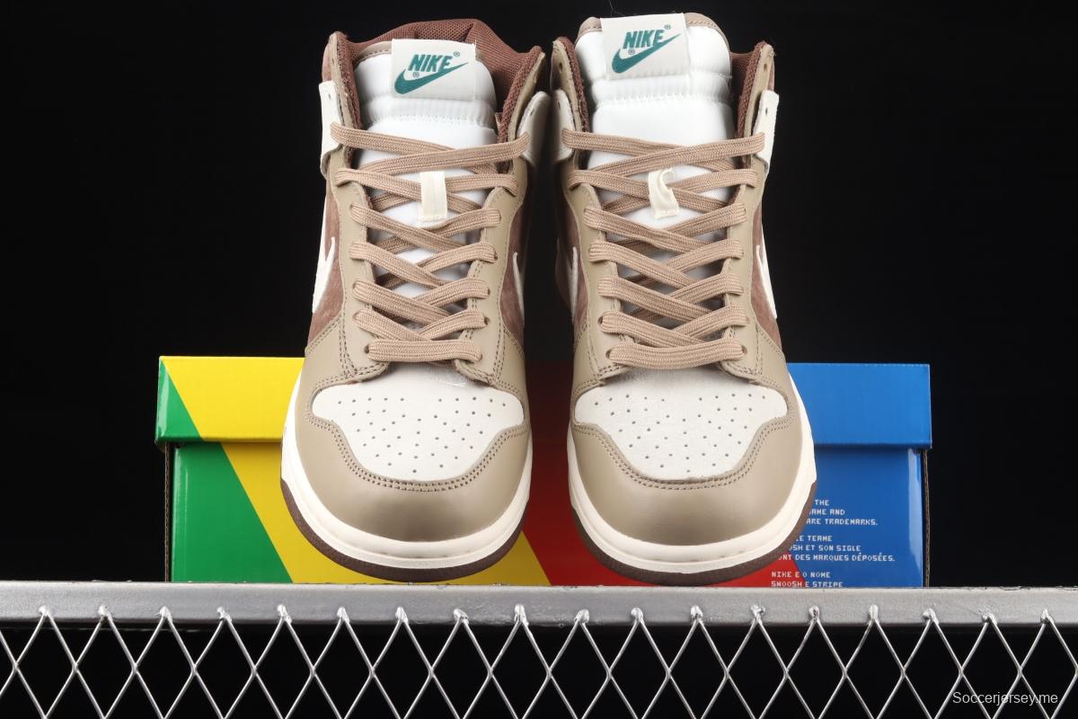 NIKE DUNK High Light Chocolate Chocolate vintage White Brown High Top Leisure Skateboard shoes DH5348-100