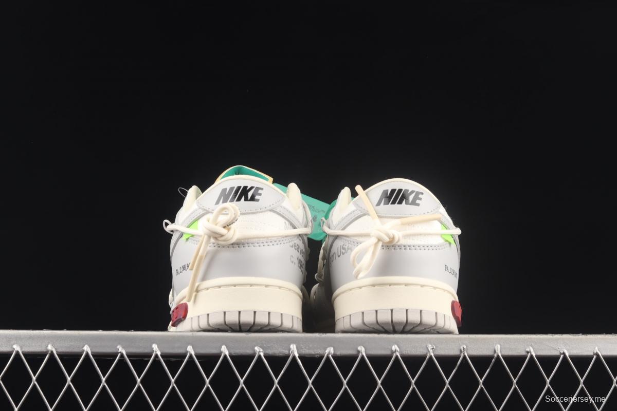 OFF-White x NIKE DUNK Low OW gray SB buckle rebound fashion casual board shoes DM1602-121