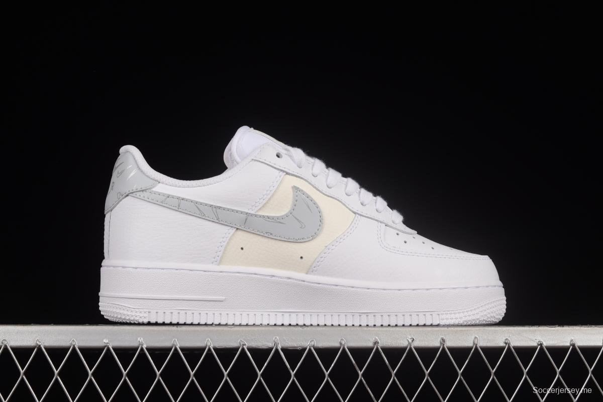 NIKE Air Force 1'07 Lx small hook white silver low-top sneakers DV2237-100