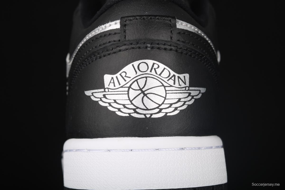 Air Jordan 1 Low low-top black silver culture leisure sports shoes DA5551-001