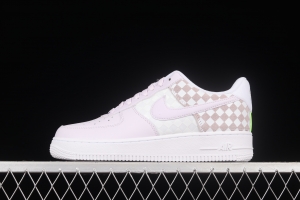 NIKE Air Force 1x 07 Low chessboard white and purple low-top casual board shoes CJ9700-500