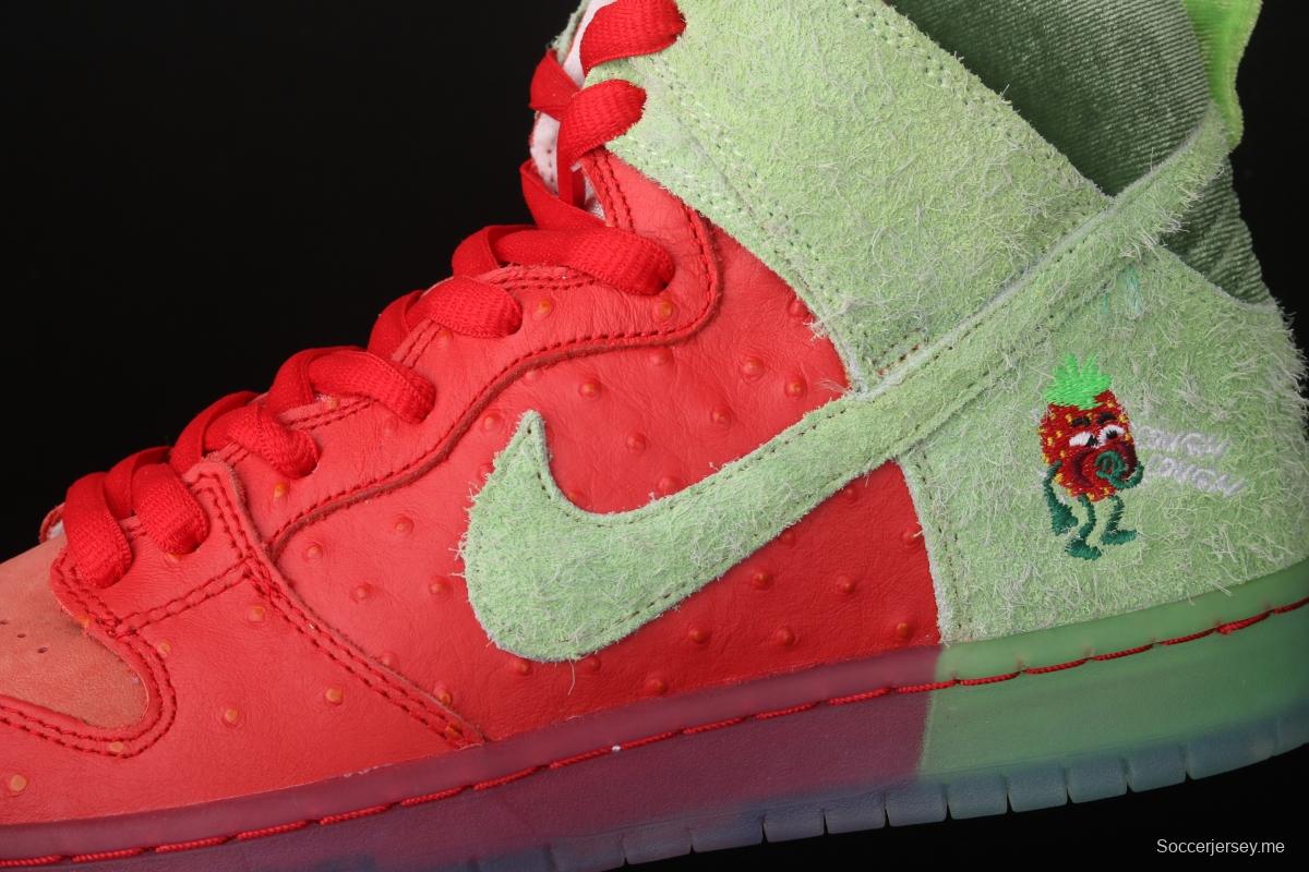 NIKE SB DUNK High Strawberry Cough strawberry green casual skateboard shoes CW7093-600