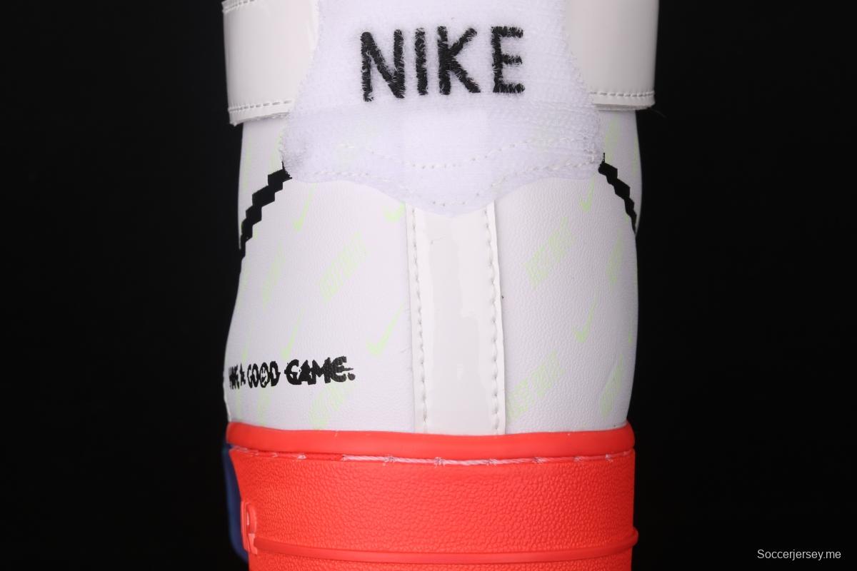 OFF-White x NIKE Air Force 1: 07 Vntg Suede Mix joint video game League of Legends skin luminous high-top casual board shoes DC2111-101