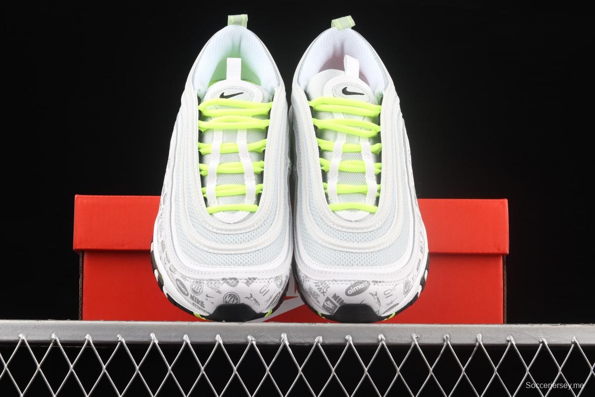 NIKE Air Max 97 SE Logo printed with 3M reflective bullet air cushion running shoes DH0006-100