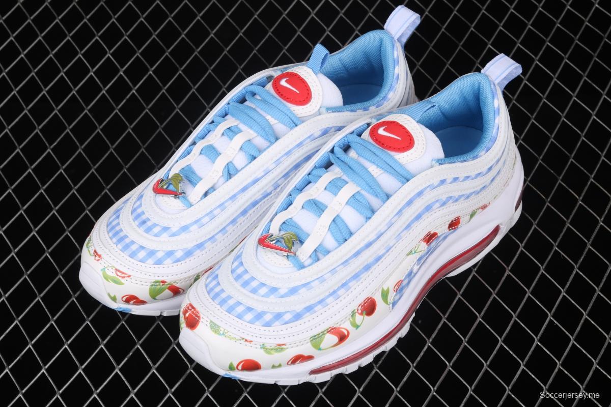 NIKE Air Max 97 summer cherry blue bullet air cushion running shoes CW5806-100