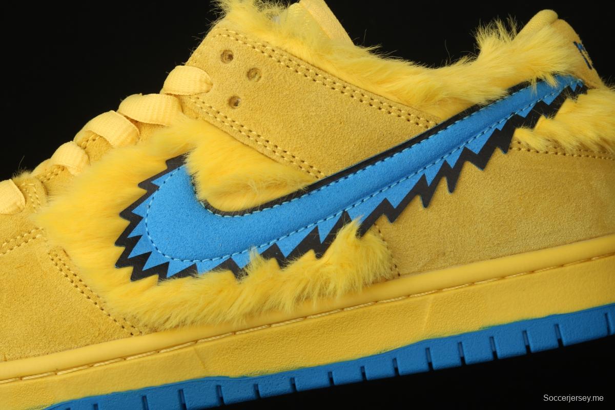 Grateful DeAdidas x NIKE SB DUNK Low Yellow Bear joint style yellow and blue bear sports skateboard shoes CJ5378-700