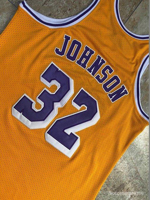 Men's Earvin Johnson Yellow Retro Classic Team Jersey