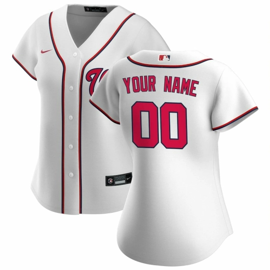 Women's White 2020 Home Custom Team Jersey
