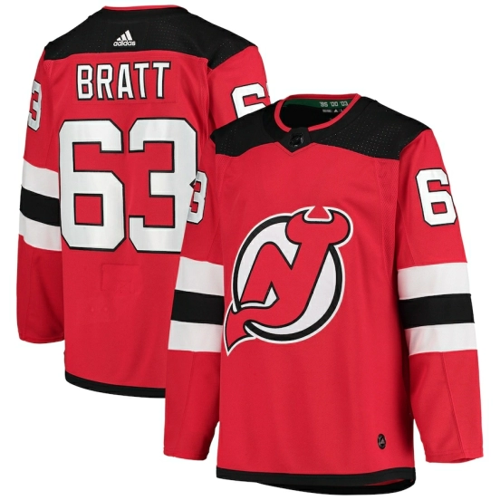 Women's Jesper Bratt Red Home Player Team Jersey