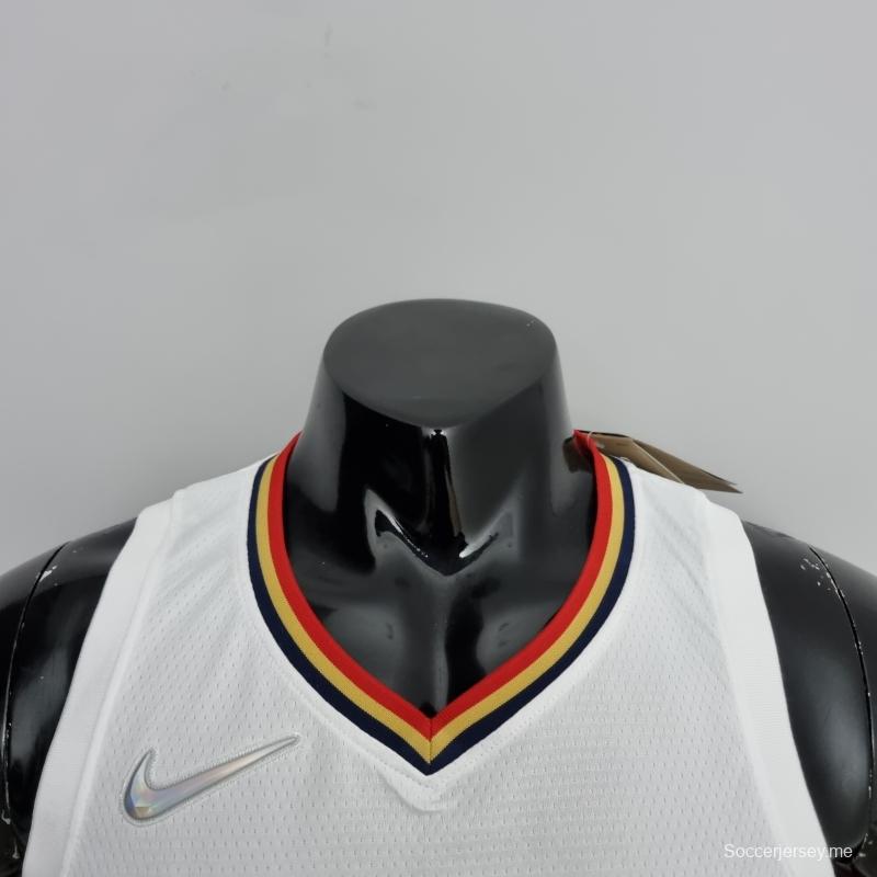 2022 نيو أورليانز بيليكانز بيليكانز إنجرام #14 إصدار المدينة ويليامز #1 قميص نيو أورليانز بيليكانز إنجرام رقم 14 قميص إن بي إيه الأبيض رقم 1
