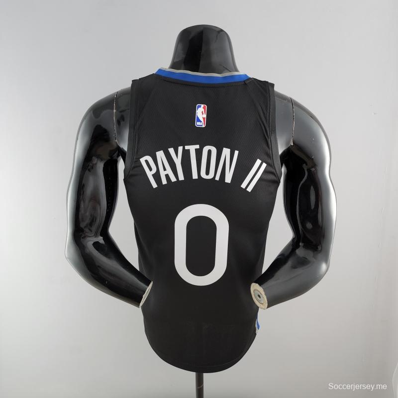 2020 PAYTON II # 0 إصدار ووريورز سيتي 2020 قميص دوري كرة السلة الأمريكي للمحترفين باللونين الأسود والرمادي
