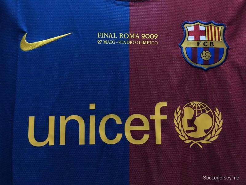 قميص برشلونة القديم 08/09 08/09 نسخة برشلونة أبطال أوروبا لكرة القدم على أرضه
