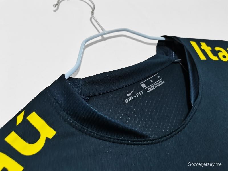 قميص البرازيل الرجعية 2020 ريترو 2020 أخضر داكن اللون أخضر داكن لكرة القدم الأساسي
