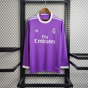 قميص ريترو بأكمام طويلة ريترو ريال مدريد 17/18 ذهاباً وإياباً بنفسجي
