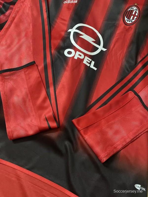 قميص بأكمام طويلة الأكمام ريترو 04 04 05 ميلان الإيطالي
