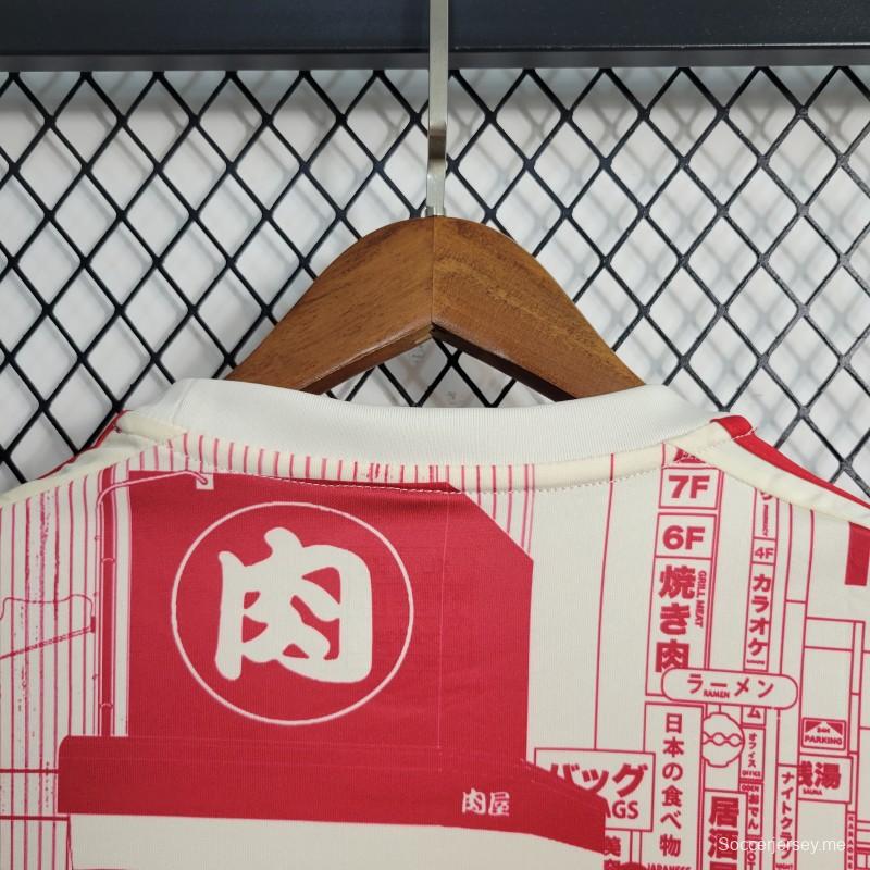 2023 اليابان 2023 قميص أبيض أحمر خاص بالقميص الأبيض والأحمر طبعة طوكيو الخاصة
