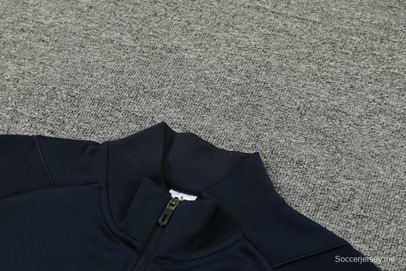 23/24 ريال مدريد سترة + بنطلون بسحاب كامل باللون الكحلي
