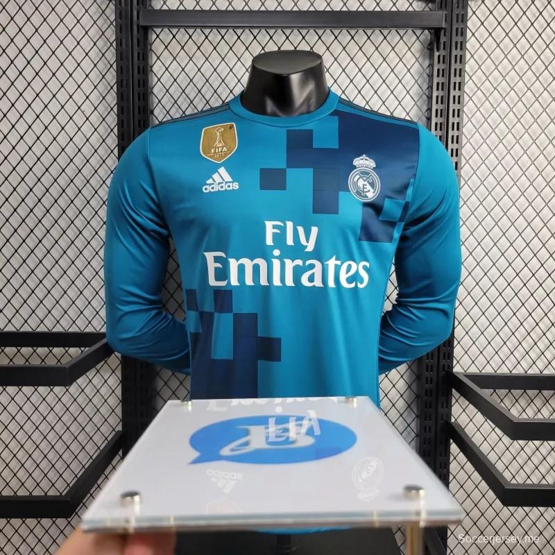 قميص ريترو 17/18 ريال مدريد الثالث بأكمام طويلة الأكمام ريترو 17/18 ريال مدريد
