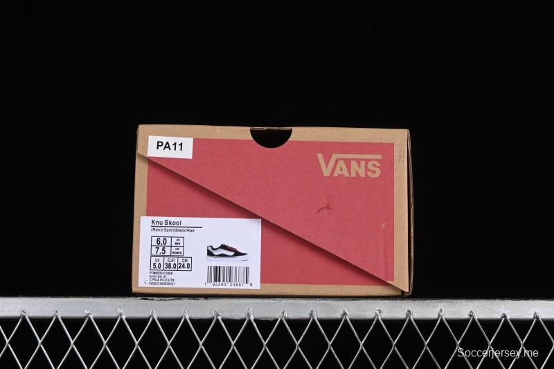 Vans Classics Knu Skool Patchwork Letter Lace-Up Chunky Tongue Platform Sneakers - VN0009QCBLK