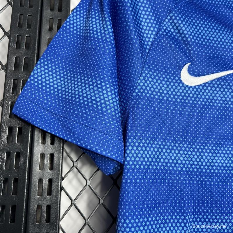 قميص البرازيل 2014 ريترو 2014 أزرق اللون الأزرق
