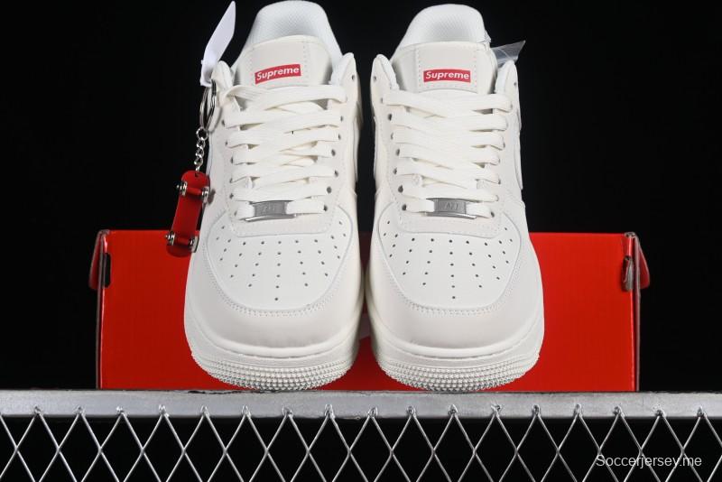 Supreme x Nike Air Force 1'07 Low Off-White Casual Skate Shoes with Zoom Air Cushion - HD1968-007