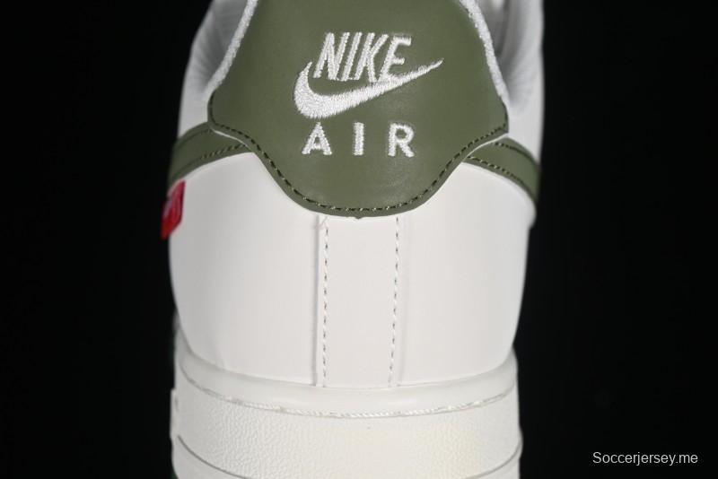 Supreme x Nike Air Force 1'07 Low Beige Green Casual Sneakers with Zoom Air Cushion - HD1968-008