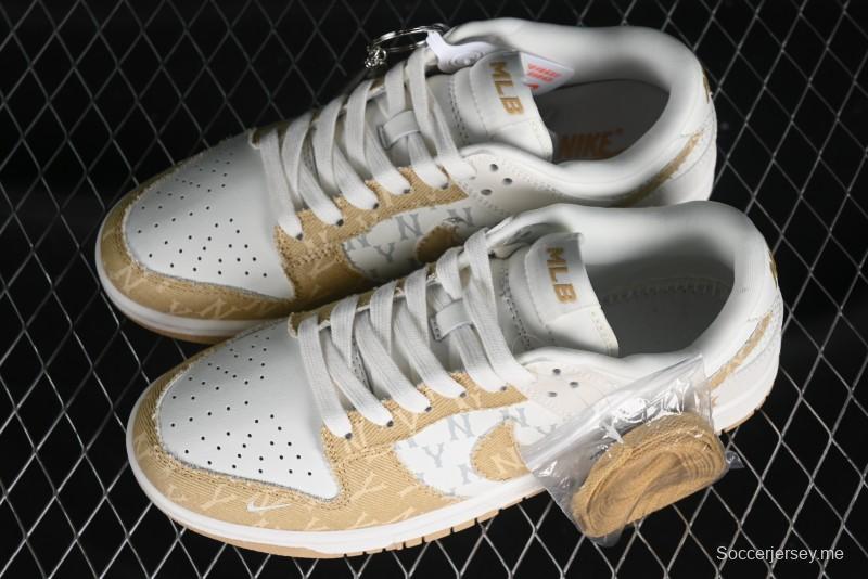 Nike SB Dunk Low MLB Collaboration - Yellow Denim Anniversary Custom Low-Top Casual Skate Shoes - DQ1098-346