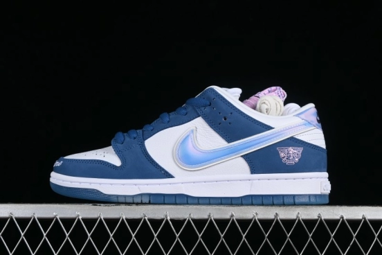 Nike Born x Raised x Nike SB Dunk Low Premium Skate Shoes with Special Foam Swoosh and Snowflake Perforations - FN7819-400
