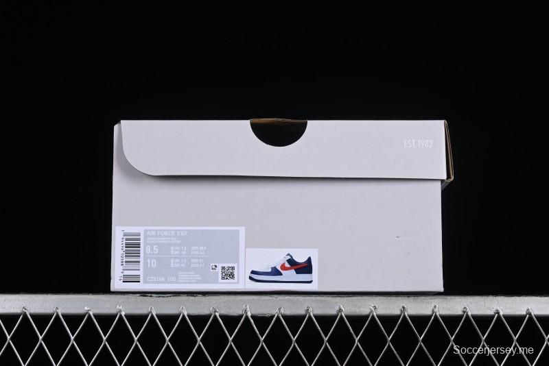 Nike Air Force 1 '07 Low White Blue Red Casual Shoes - CZ9164-100