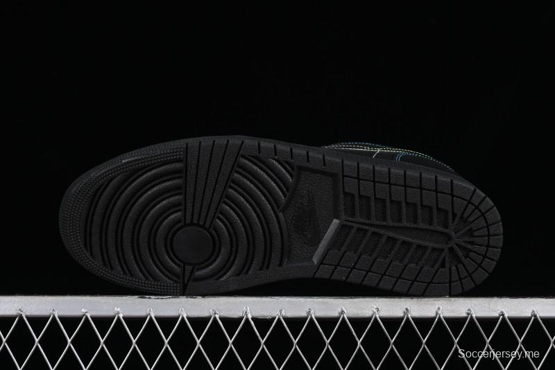 Nike Air Jordan 1 Low AJ1 Black Green Low Top Lifestyle Basketball Shoes - 338145-003