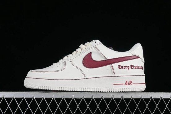 Nike Vlone x Air Force 1 '07 Low Collaboration Wine Red Casual Sneakers - AA5360-010