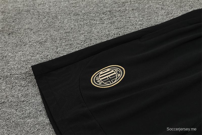 24/25 ميلان ميلان قميص بأكمام قصيرة أسود + شورت قصير الأكمام
