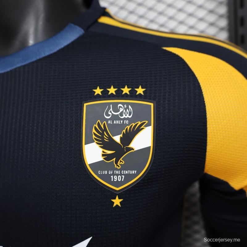نسخة اللاعب 24/25 قميص النادي الأهلي المصري 24/25 خارج مصر أسود اللون