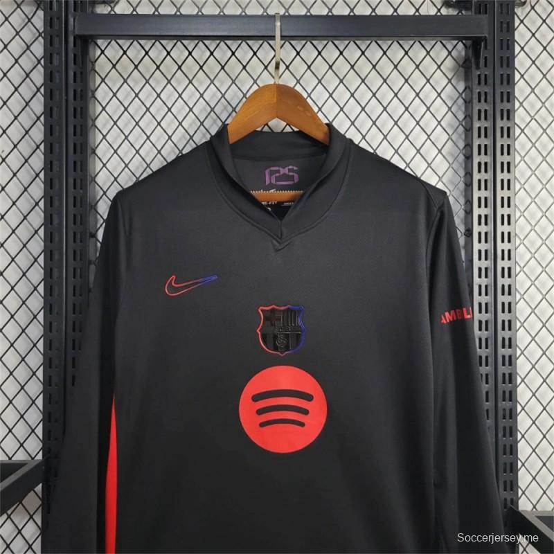 2024/25 2024 قميص برشلونة Away أسود بمناسبة مرور 125 عاماً على تأسيسه