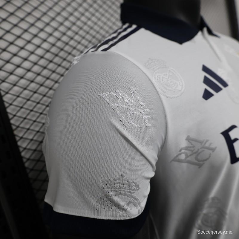 إصدار اللاعب 24/25 قميص ريال مدريد الأبيض قبل المباراة 24/25 ريال مدريد قبل المباراة