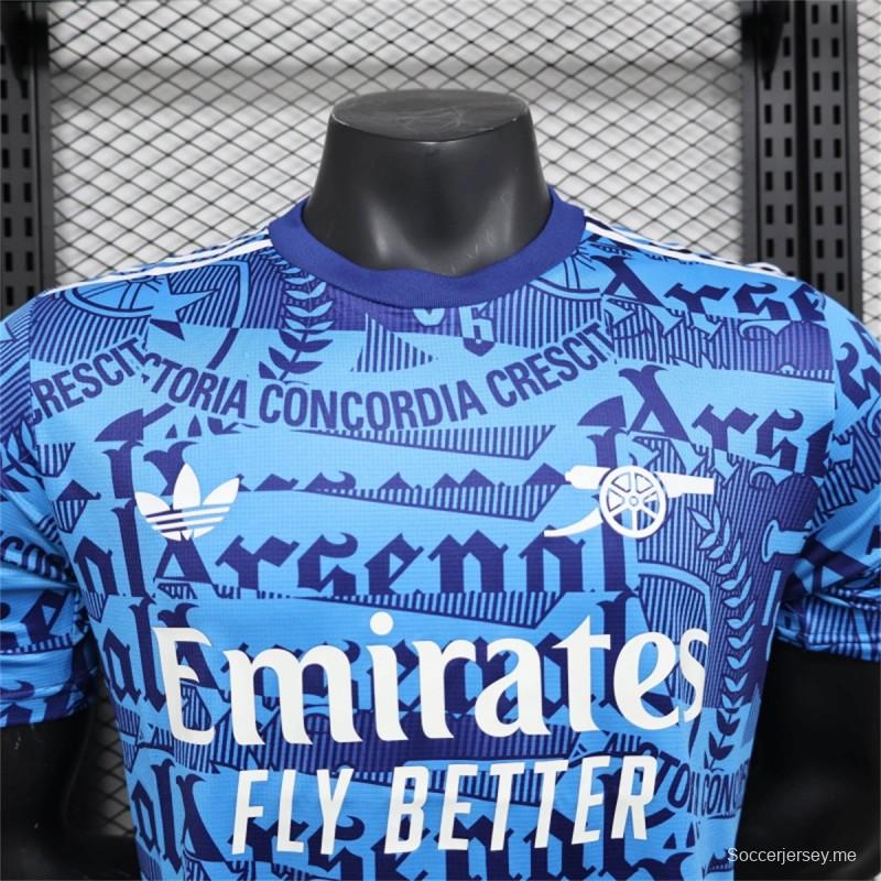 25/26 نسخة اللاعب 25/26 قميص تدريب أرسنال الرياضي الأزرق