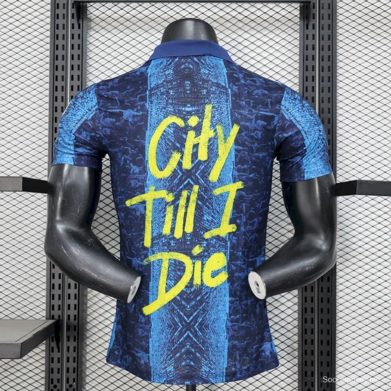 2025/26 نسخة اللاعب 2025/26 قميص مانشستر سيتي أزرق إصدار خاص من الإصدار الخاص