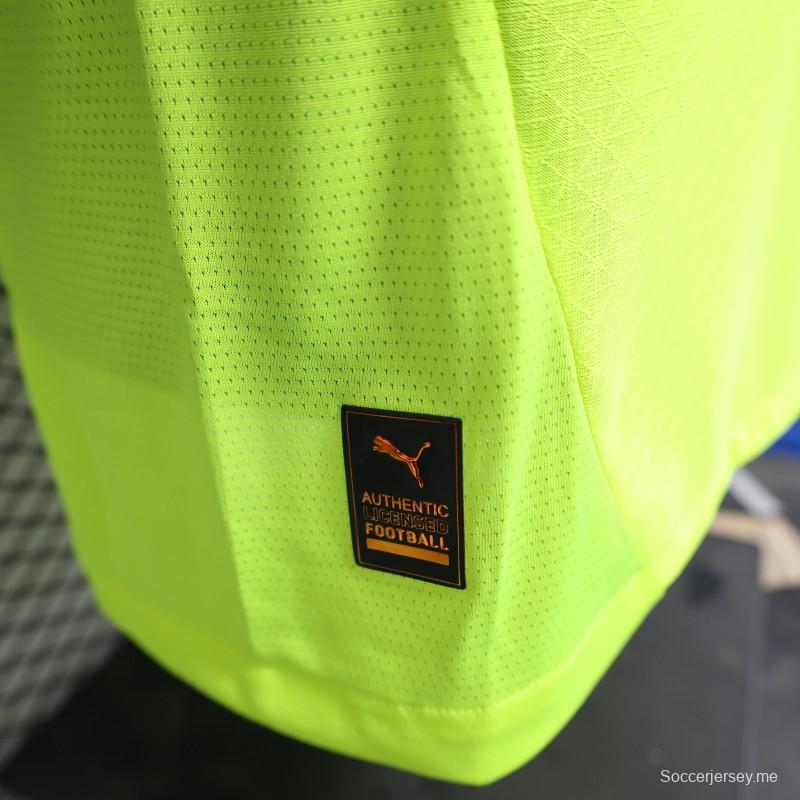 نسخة اللاعب من قميص بوروسيا دورتموند 25/26 نيون أخضر اللون مع الراعي 1&1