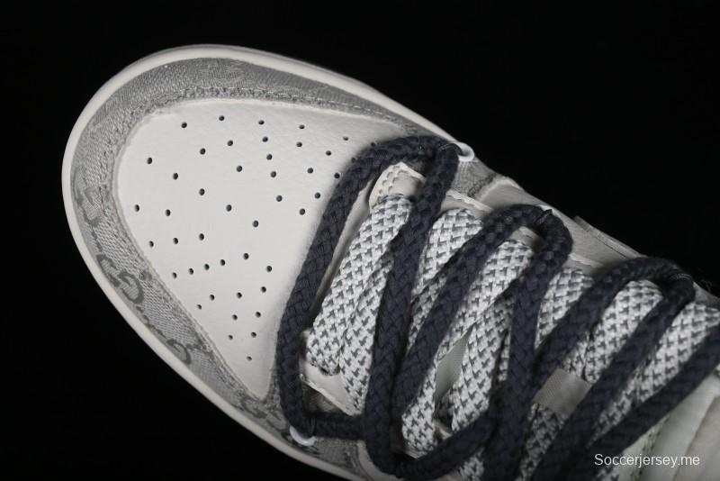Nike SB Dunk Low Gucci Collaboration - Lace-Up Ash Anniversary High-End Custom Low-Top Casual Sneakers - SJ2068-263