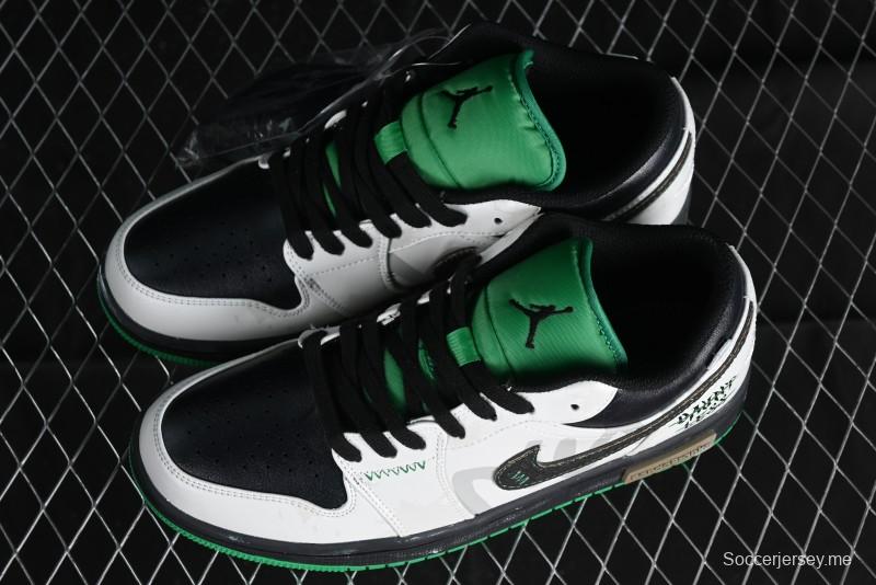 Nike Air Jordan 1 Low Retro Basketball Shoes with Panda Mischief Pioneer Rider Design - 553558-065