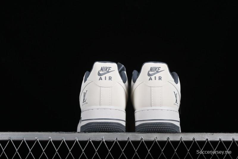Nike Air Force 1 '07 Low LV Collaboration - Beige Grey Double Swoosh Low-Top Casual Sneakers - XZ6188-006