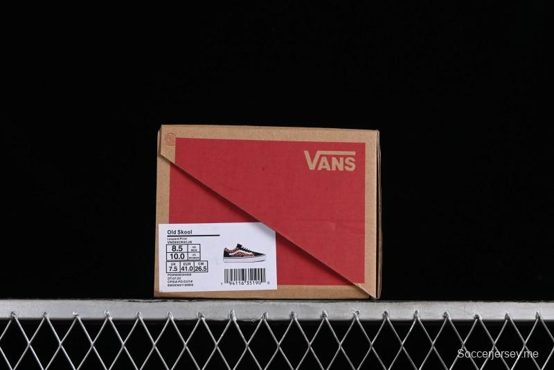 Vans Old Skool Classic Retro Low-Top Canvas Sneakers with Leopard Print and Slip-Resistant Sole - VN000CR5CJK