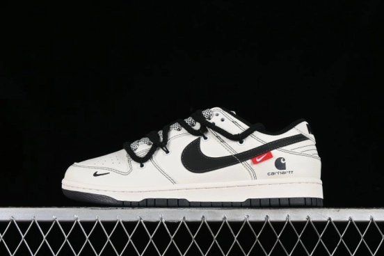 Nike SB Dunk Low Carhartt Collaboration - Strap Black Hook Anniversary High-End Custom Low-Top Casual Skate Shoes - SJ2068-265